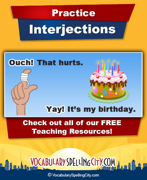 Interjection List - Interjection Practice Games for the Classroom
