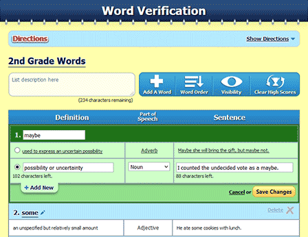Custom Sentences and Definitions