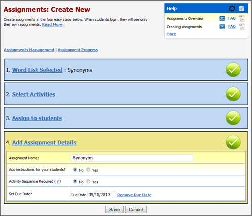 Create Assignments
