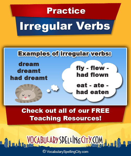 Irregular Verbs Grammar Exercises Learning English