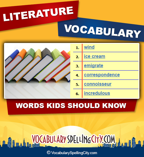 Literature Words List - Literature Vocabulary Words ...