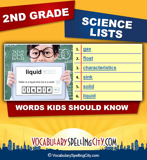 2nd Grade Science Vocabulary